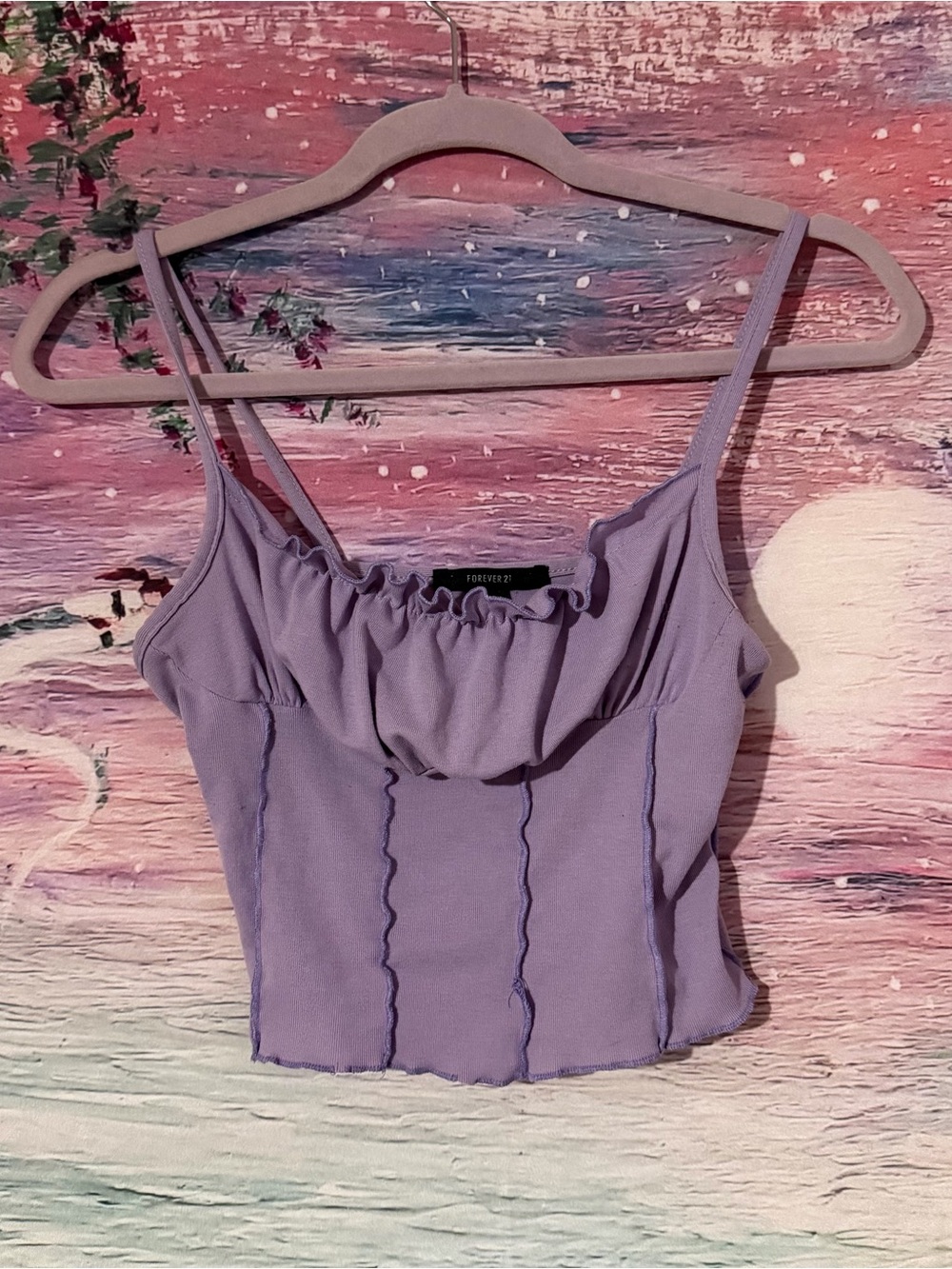 Forever 21 Lavender Ruffle Cami Tank Top